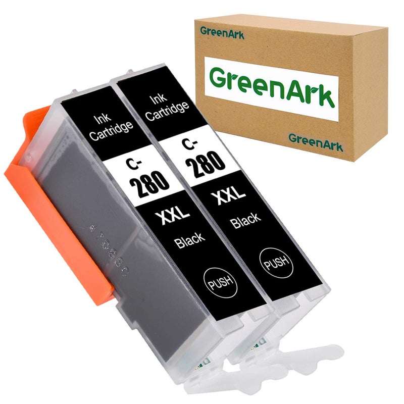 GREENARK Compatible Ink Cartridges Replacement for Canon c280xxl pg280 bk PGI-280 PGI-280XXL BK Black Ink Tank ï¼ˆ2 Packï¼‰ Works for PIXMA TR7520 TR8520 TR8620 TS6120 TS6320 TS8220 TR8622 TS9120 Printers - Image 1